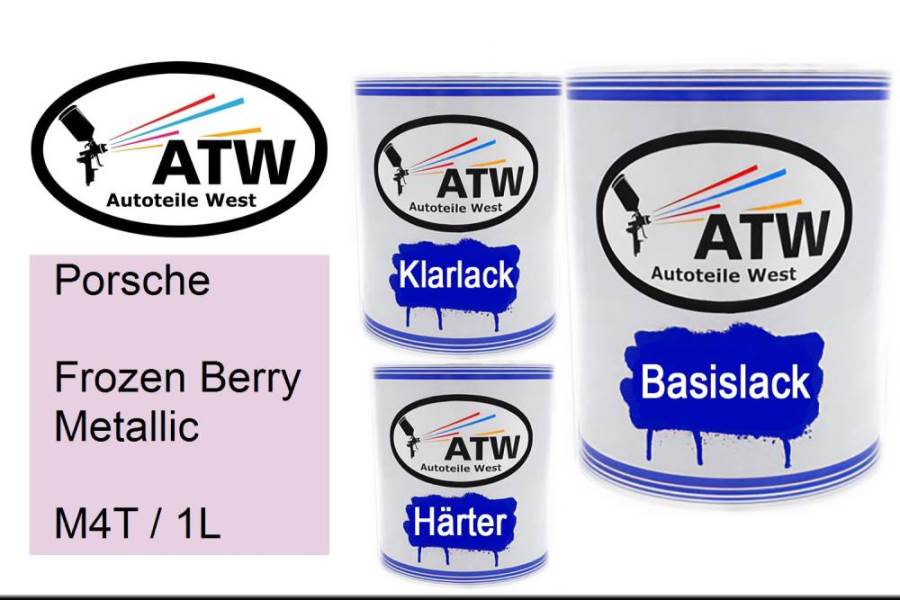Porsche, Frozen Berry Metallic, M4T / 1L: 1L Lackdose + 1L Klarlack + 500ml Härter - Set, von ATW Autoteile West.